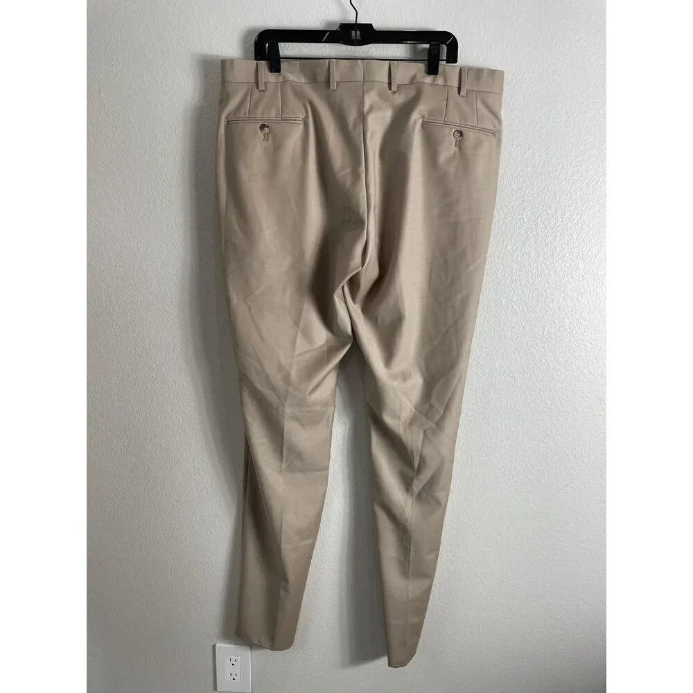 Ted Baker Dress‎ Pants Mens 40 Beige No Ordinary Joe Joey Wool Flat Front